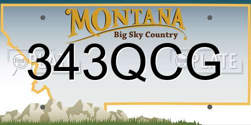 343QCG Montana License Plate