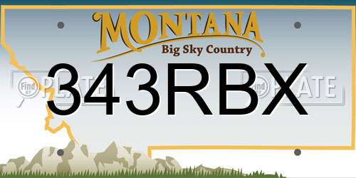 343RBX Montana License Plate