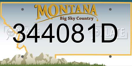 344081D Montana License Plate