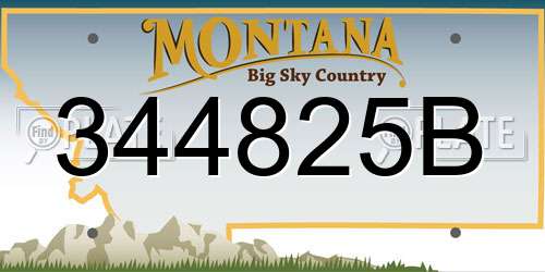 344825B Montana License Plate