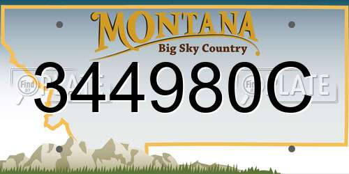 344980C Montana License Plate