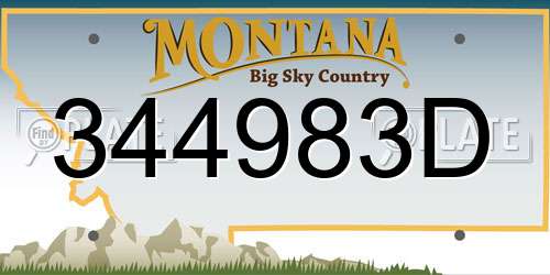 344983D Montana License Plate
