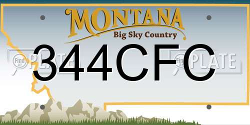 344CFC Montana License Plate