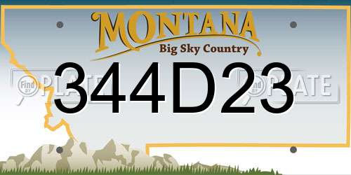 344D23 Montana License Plate