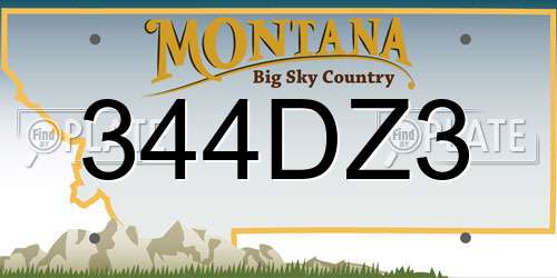344DZ3 Montana License Plate