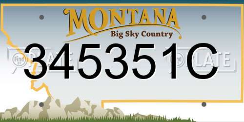345351C Montana License Plate