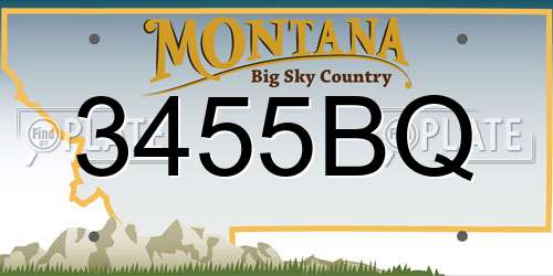 3455BQ Montana License Plate