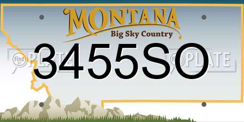 3455SO Montana License Plate