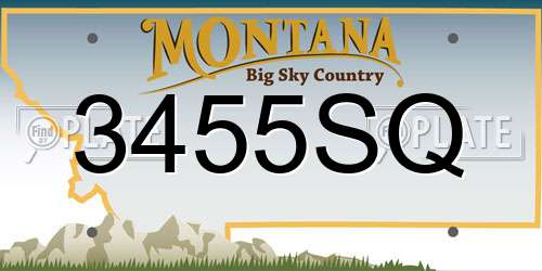 3455SQ Montana License Plate