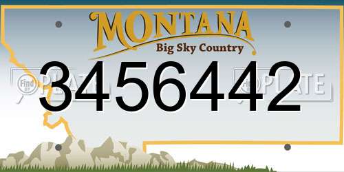 3456442 Montana License Plate