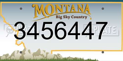 3456447 Montana License Plate