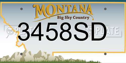 3458SD Montana License Plate