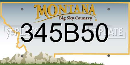 345B50 Montana License Plate
