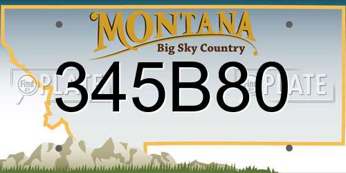 345B80 Montana License Plate