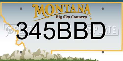 345BBD Montana License Plate