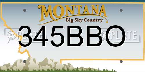 345BBO Montana License Plate