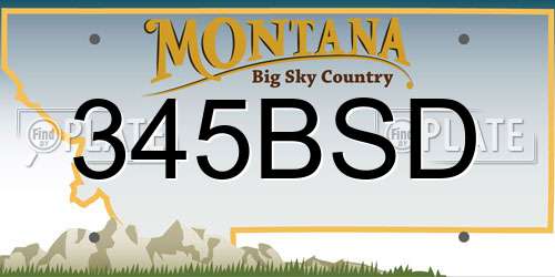 345BSD Montana License Plate