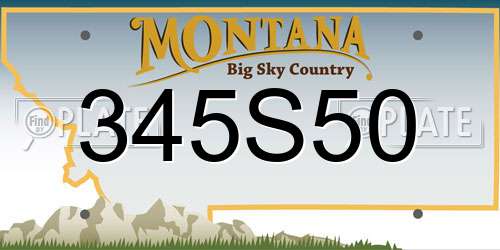 345S50 Montana License Plate