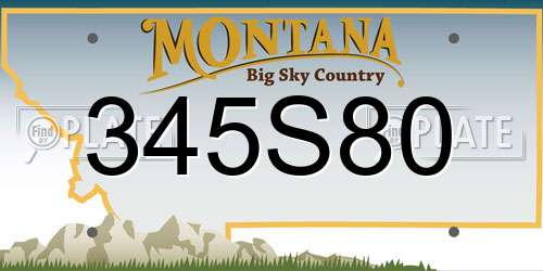 345S80 Montana License Plate
