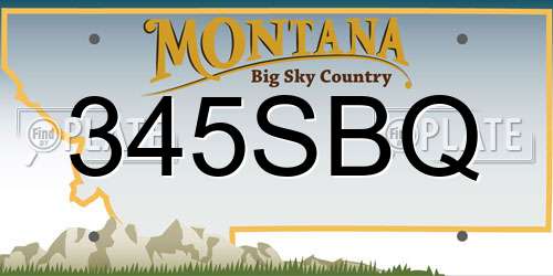 345SBQ Montana License Plate