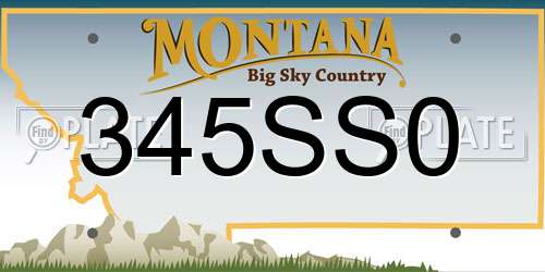 345SS0 Montana License Plate
