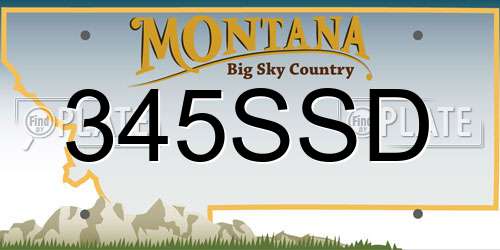 345SSD Montana License Plate