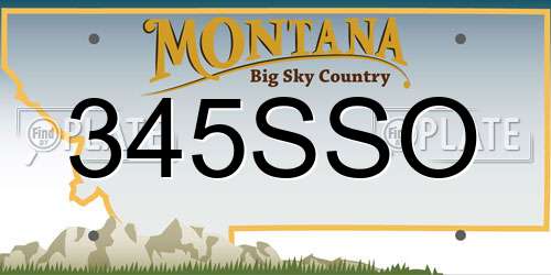 345SSO Montana License Plate