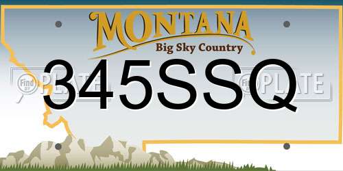 345SSQ Montana License Plate