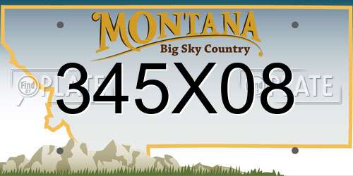 345X08 Montana License Plate