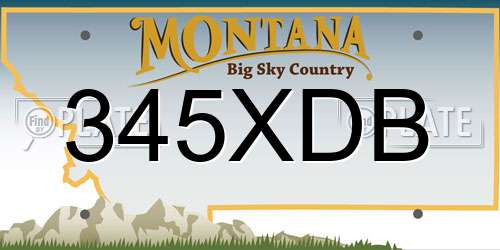 345XDB Montana License Plate