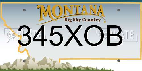 345XOB Montana License Plate