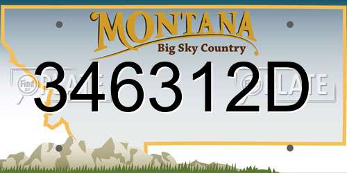 346312D Montana License Plate