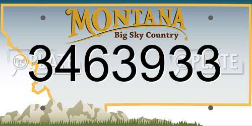 3463933 Montana License Plate
