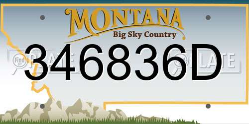 346836D Montana License Plate