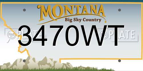 3470WT Montana License Plate