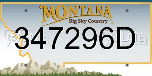 347296D Montana License Plate