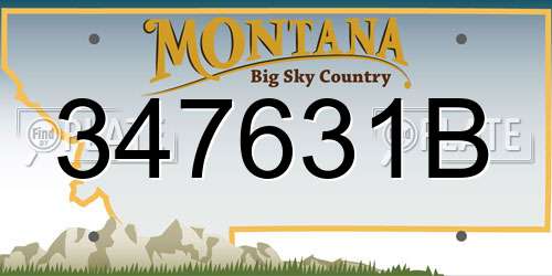 347631B Montana License Plate