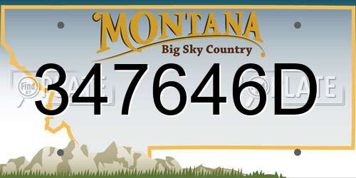 347646D Montana License Plate
