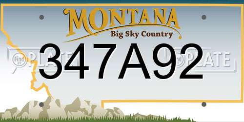 347A92 Montana License Plate