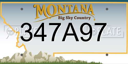 347A97 Montana License Plate