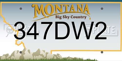 347DW2 Montana License Plate