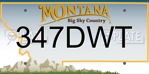 347DWT Montana License Plate