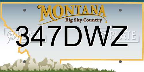 347DWZ Montana License Plate