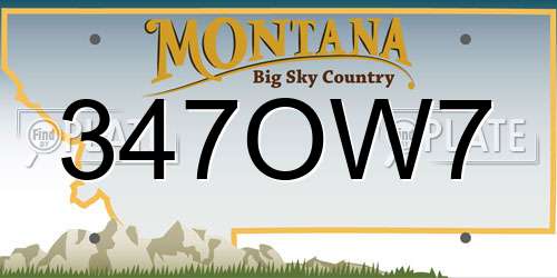 347OW7 Montana License Plate