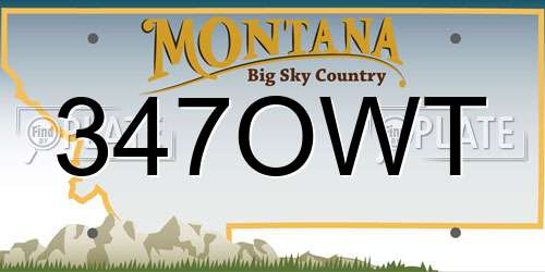 347OWT Montana License Plate