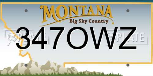 347OWZ Montana License Plate