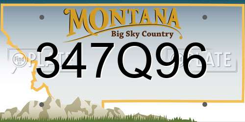 347Q96 Montana License Plate