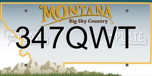 347QWT Montana License Plate
