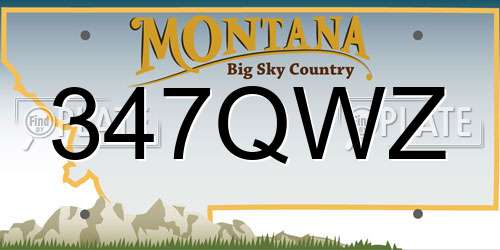 347QWZ Montana License Plate