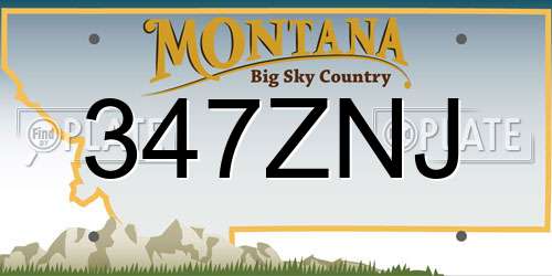 347ZNJ Montana License Plate